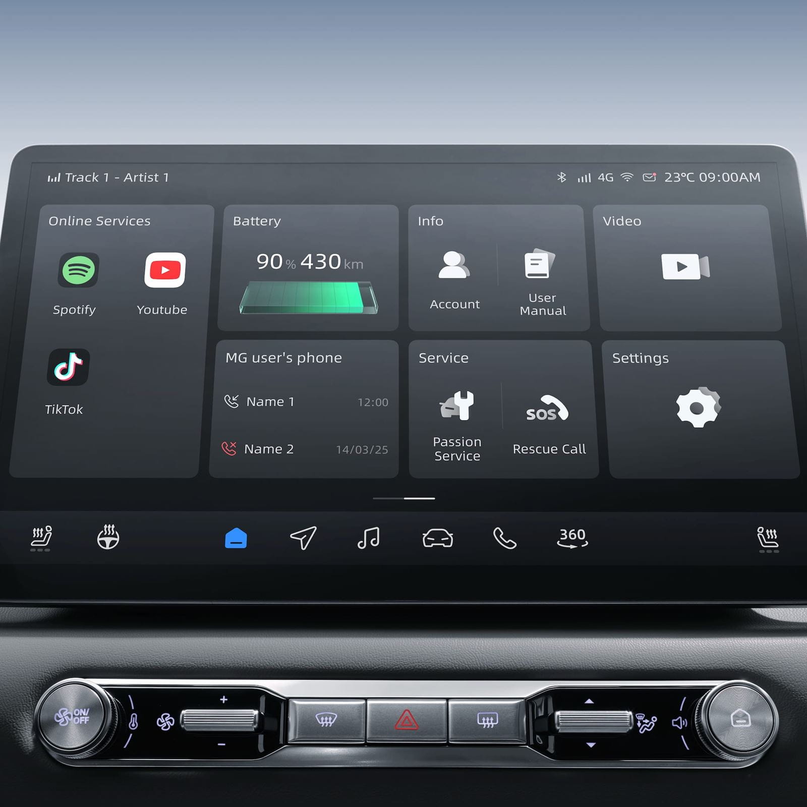 Central-control-screen