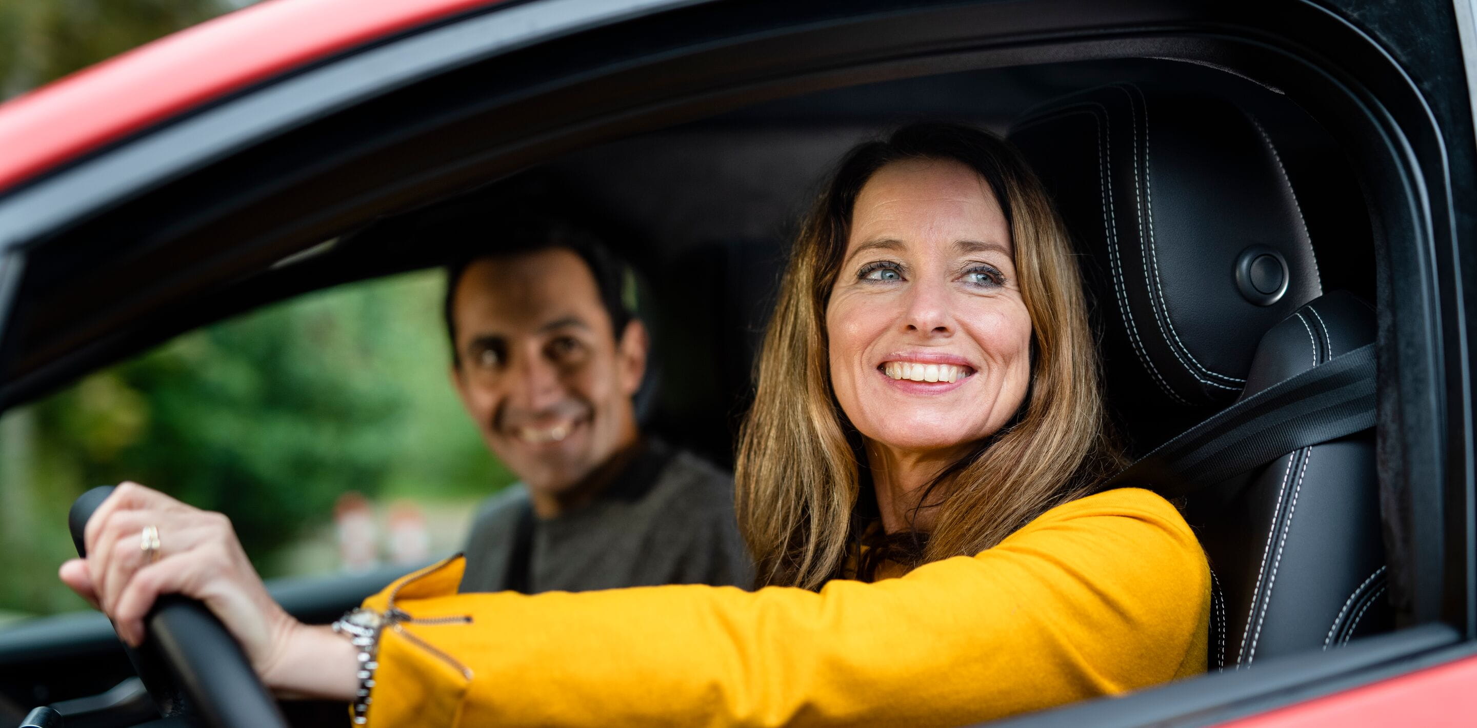 Two people in a car