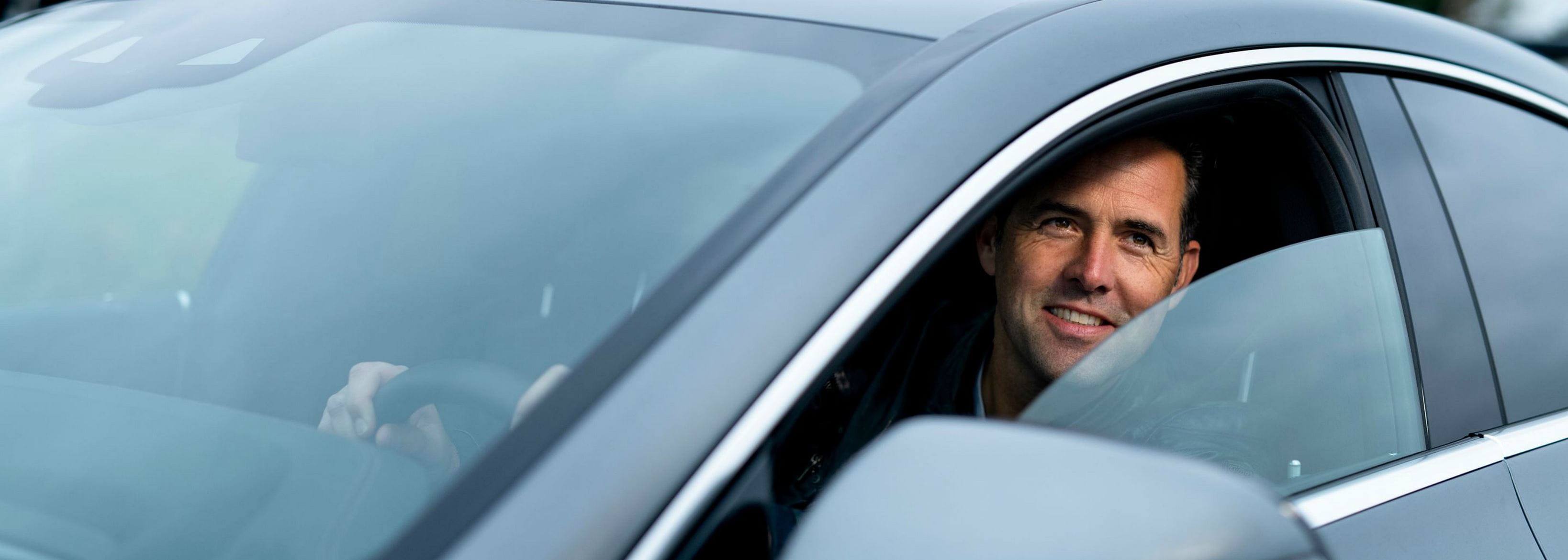 Man on the driver's seat