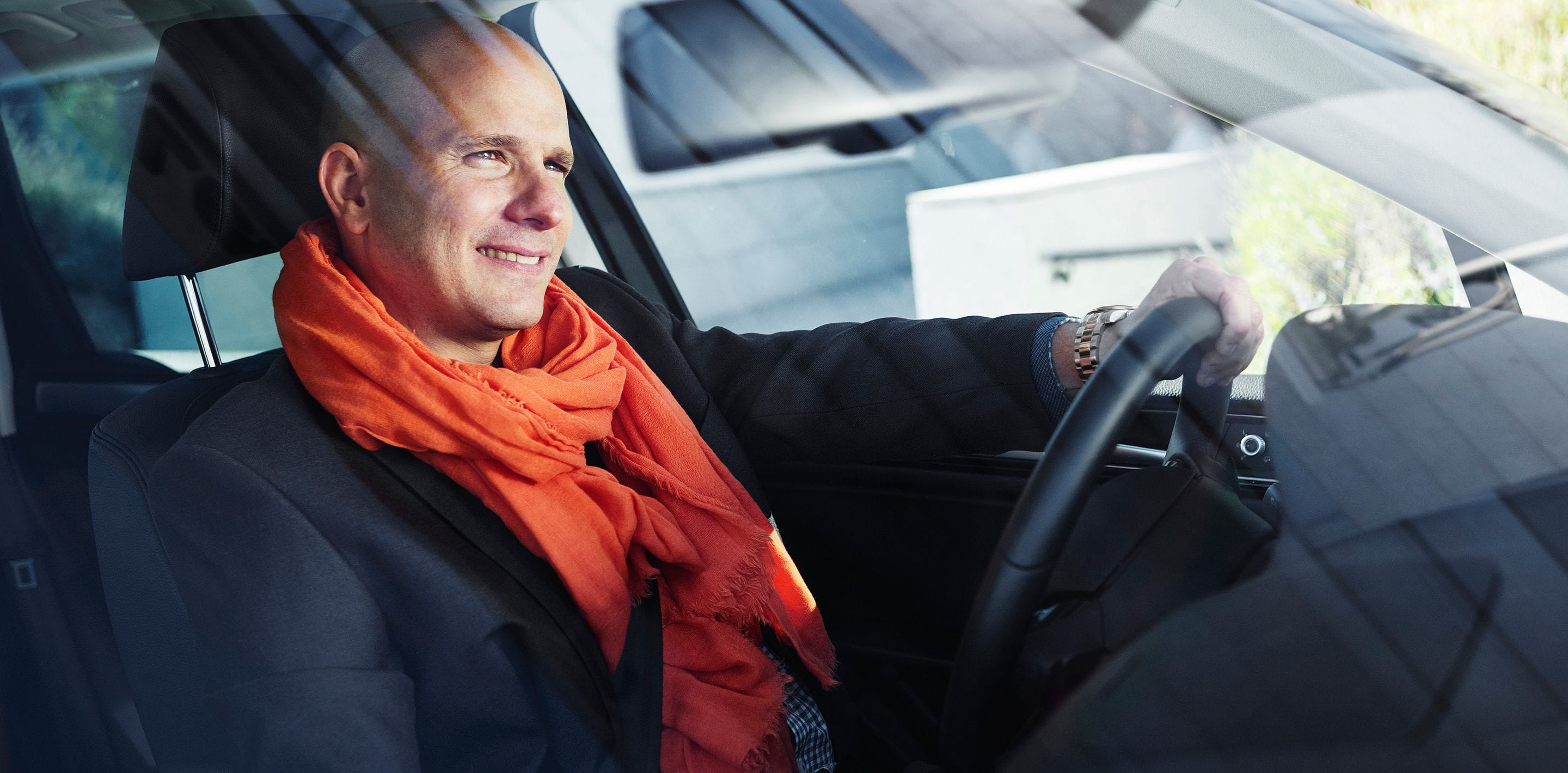 Man inside a car