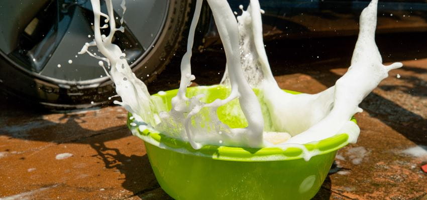 bucket with water and soap