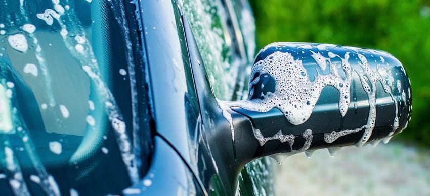 washing car exterior - cropped