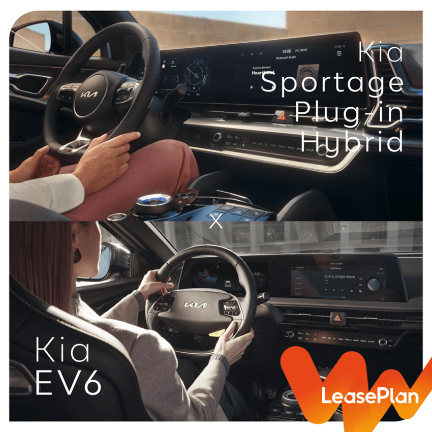 The Kia EV6 or Kia Sportage Plug in Hybrid LeasePlan Belgium