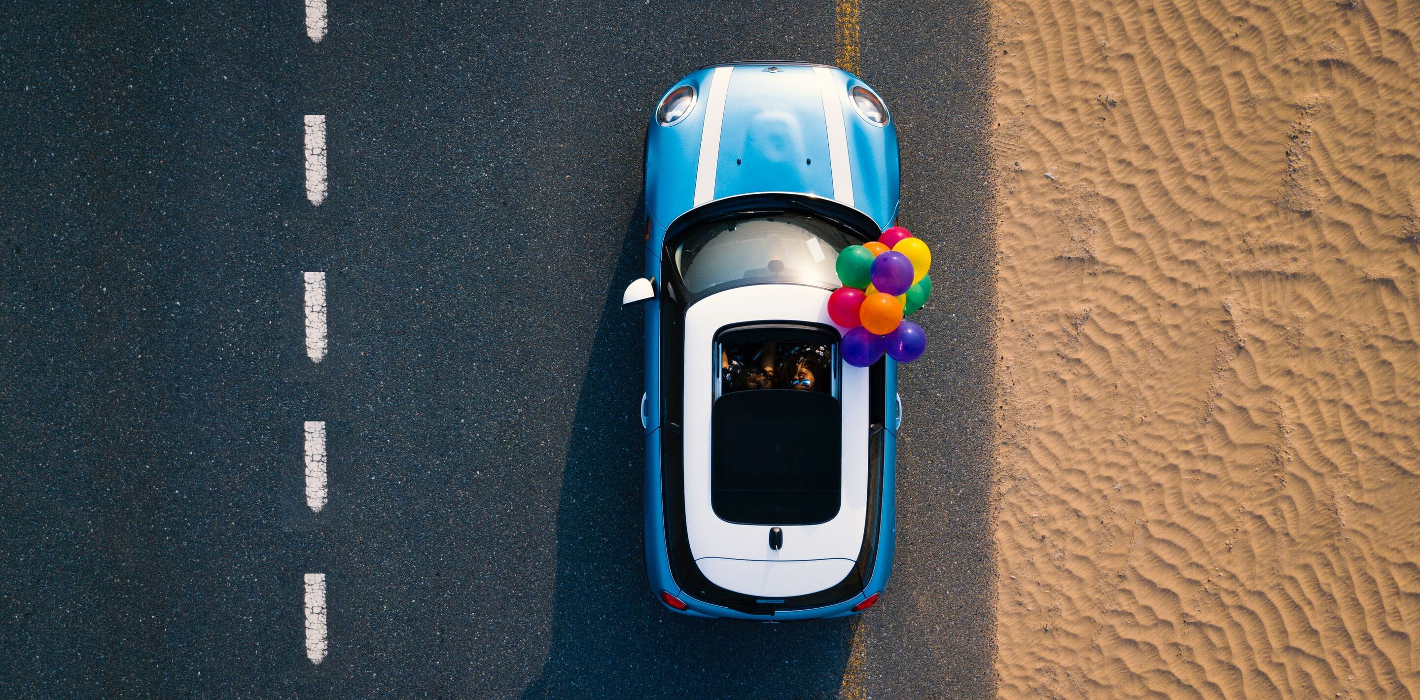 auto droga balony