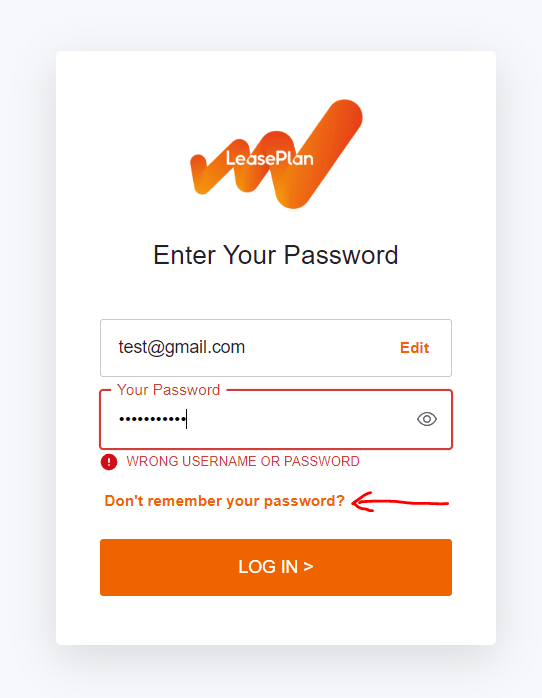 login screenshot