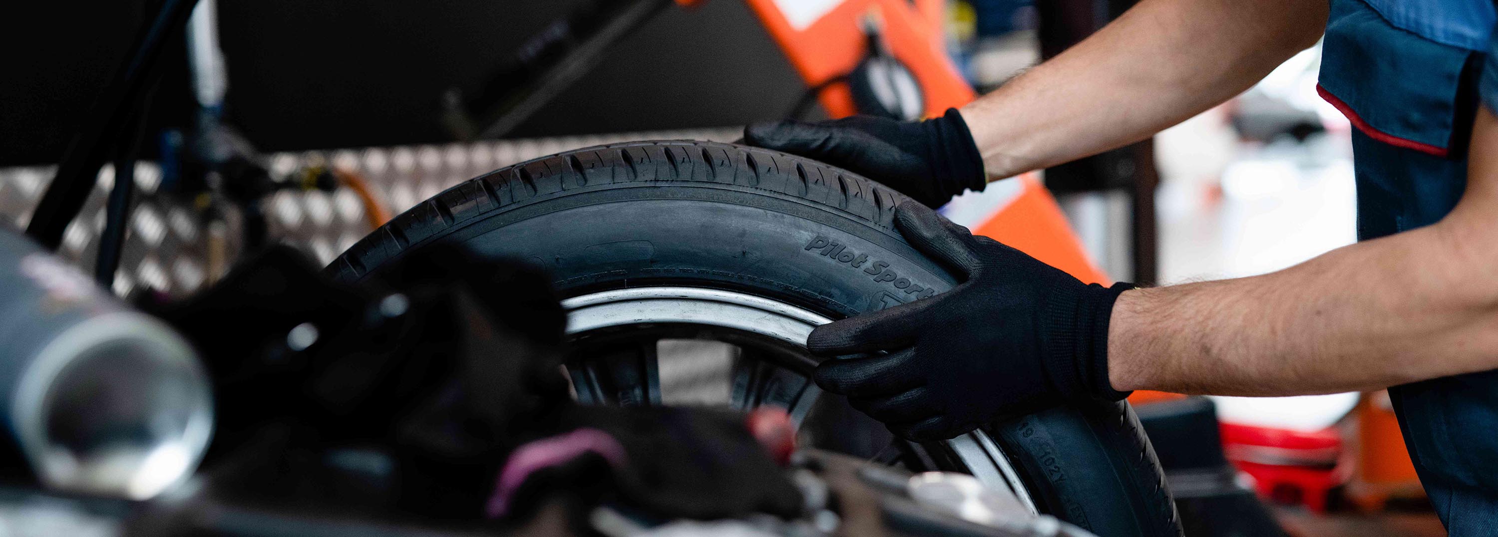 Tyre being changed